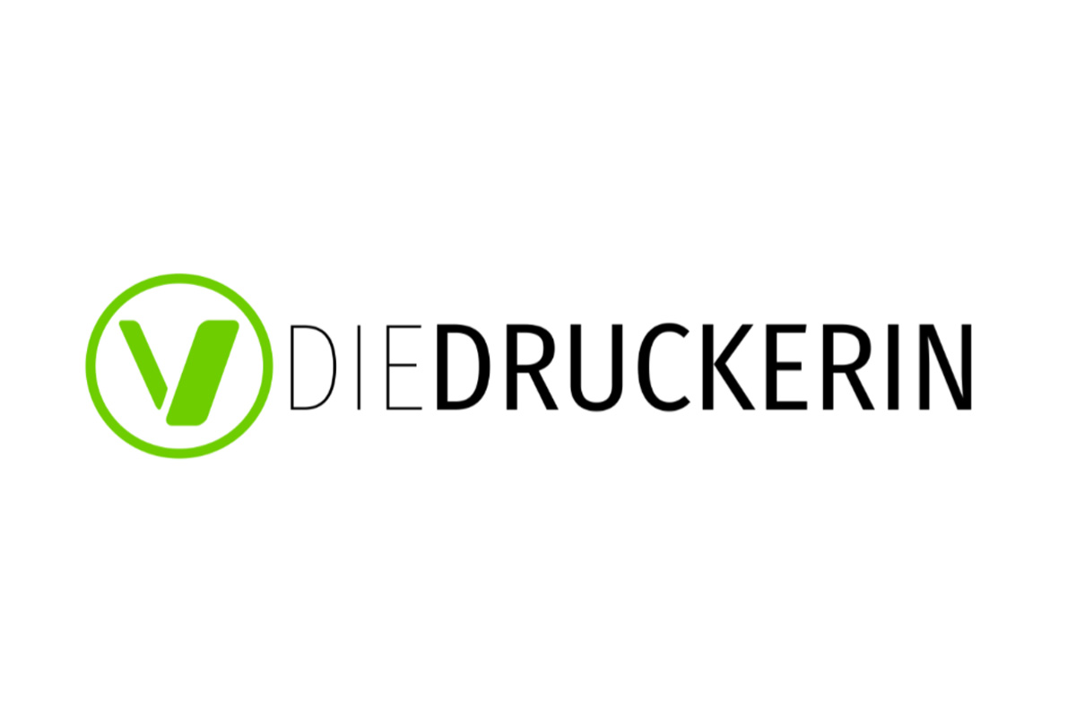 Logo "die Druckerin" mit grünem Logo