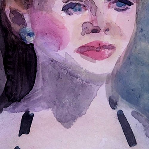 gemaltes Portrait eines Mädchens, welches traurig aus dem Bild schaut