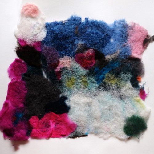 Filzbild abstrakter Husky 